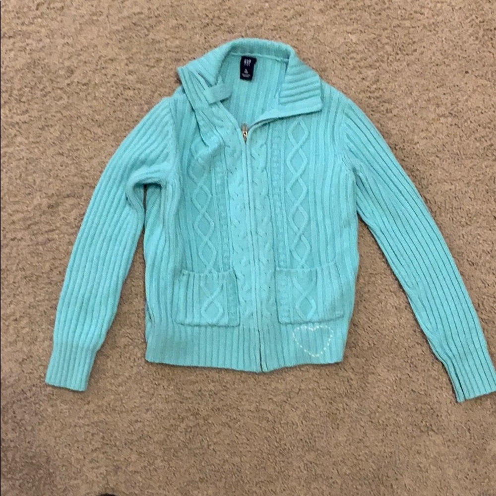 Girls Gap Zipper Cable Sweater Cardigan